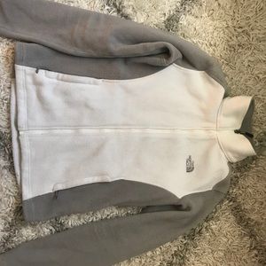 White/Gray NorthFace Fleece
